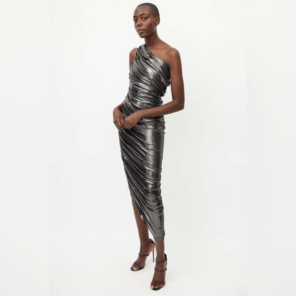 Norma Kamali Metalic One Shoulder Dress - Picture 1 of 7